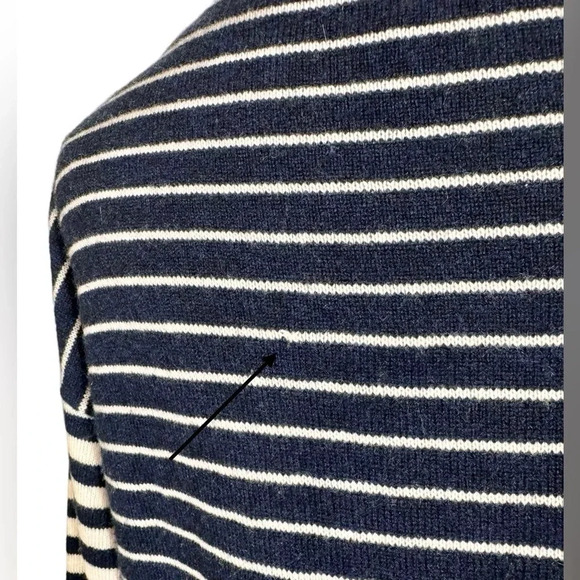 Jenni Kayne 100% Cashmere Colorblock Striped Oversized Boyfriend Sweater - Picture 8 of 11